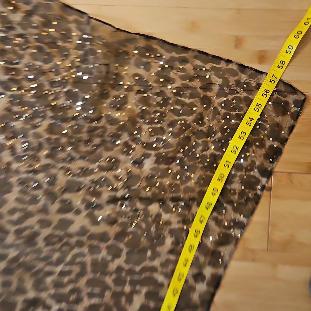 Leopard Print Sheer Scarf with Sequins Large - Picture 4 of 4